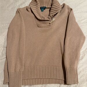 Ralph Lauren Cowl Neck Sweater in Tan
